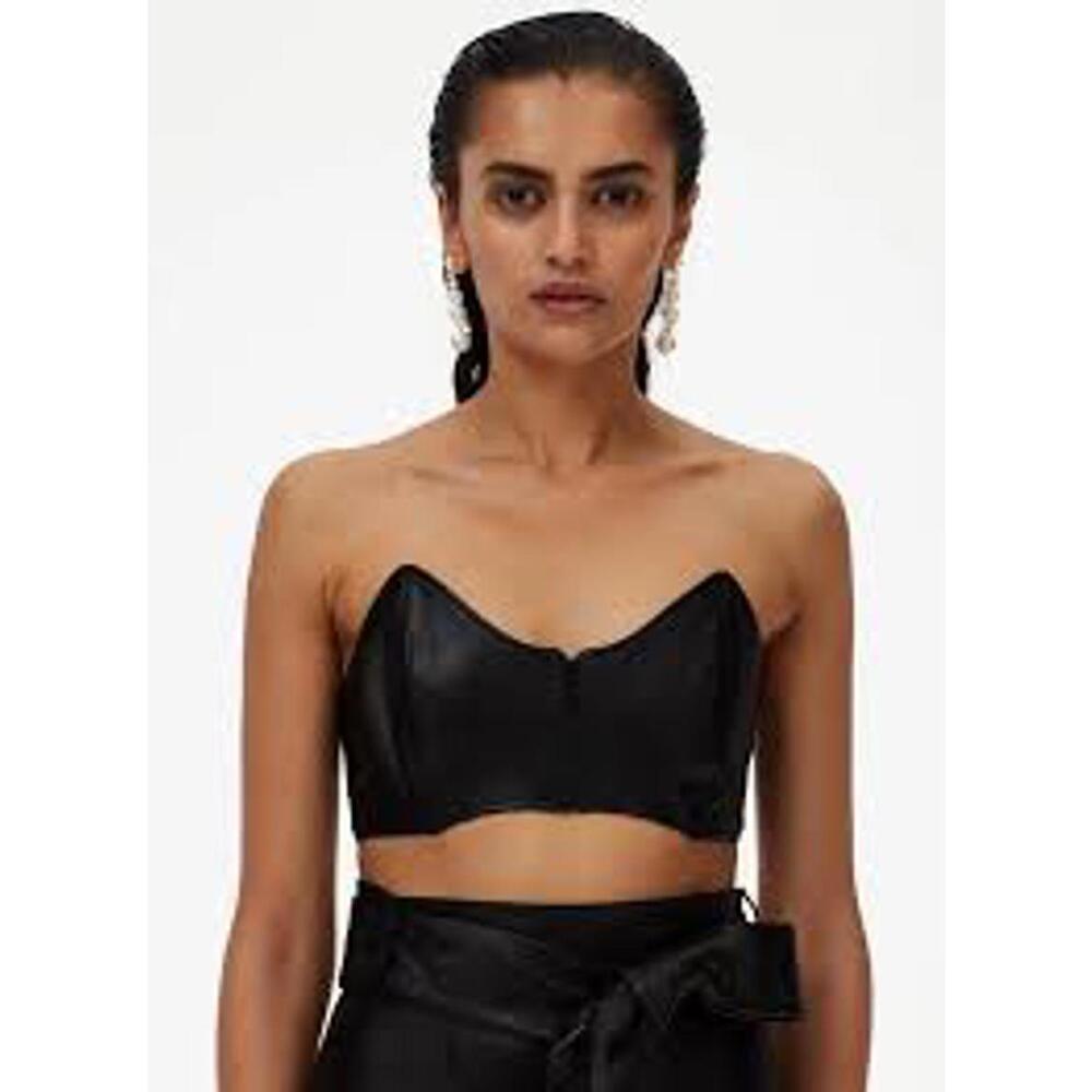 Tibi Leather Strapless Bralette